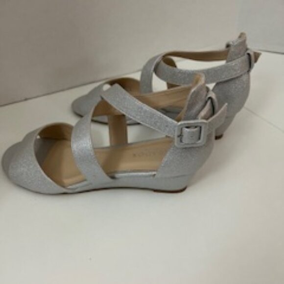 Paradox London Jagger Wedge Silver Sandals Women's 7.5M - Picture 4 of 5